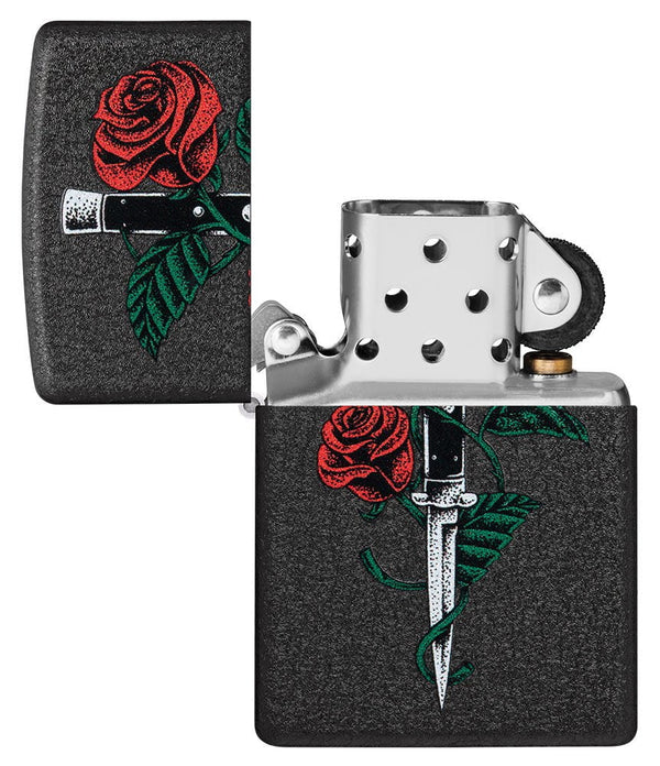 Запальничка 236 Rose Dagger Tattoo Design