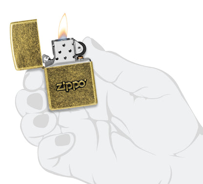Запальничка Zippo Stamp Antiqued Brass