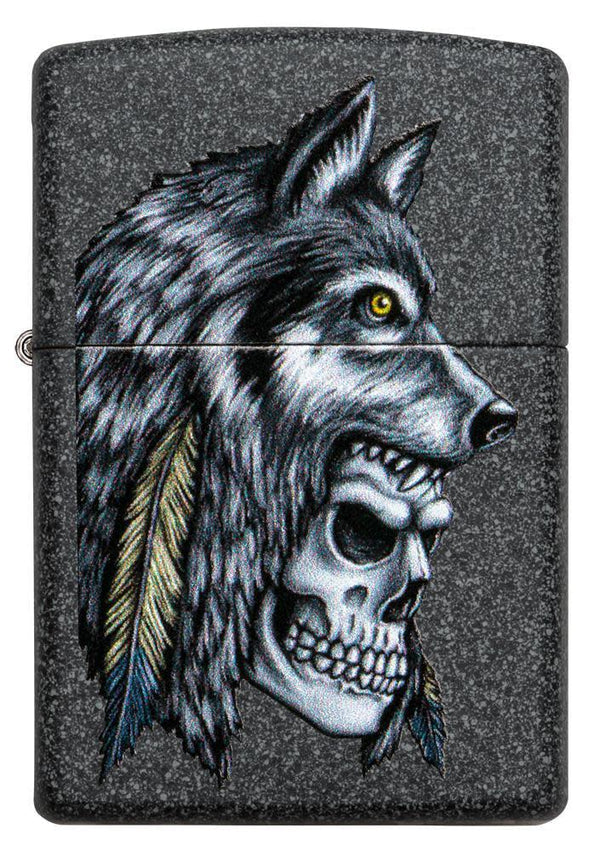 Запальничка Zippo 211 Wolf Skull Feather Design