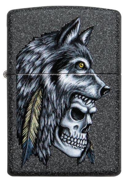 Запальничка Zippo 211 Wolf Skull Feather Design