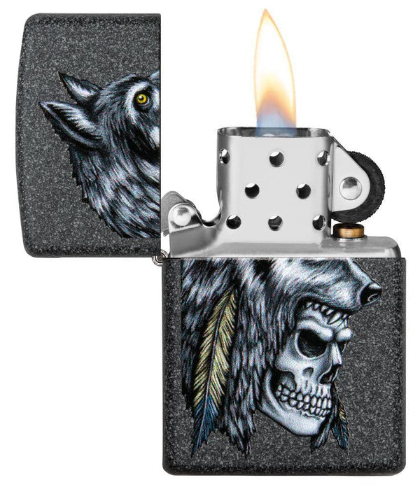Запальничка Zippo 211 Wolf Skull Feather Design