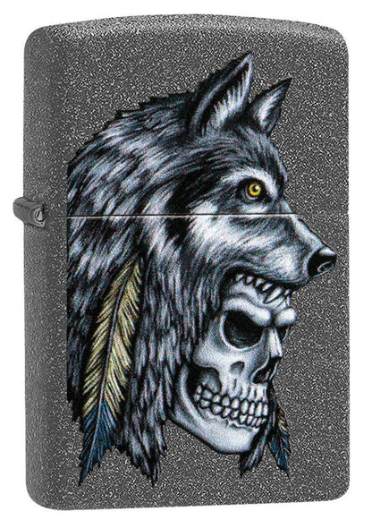 Запальничка Zippo 211 Wolf Skull Feather Design