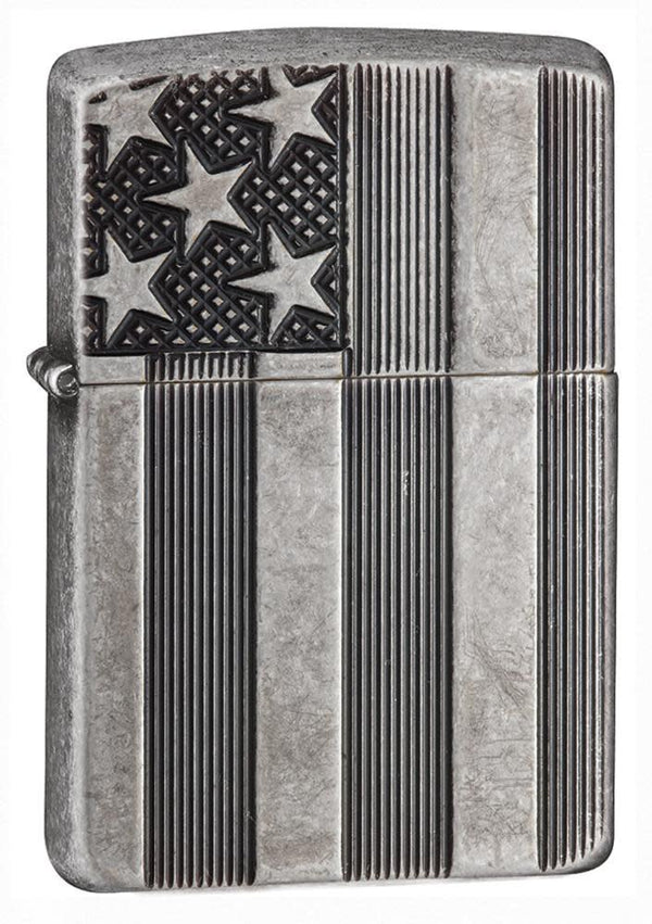 Запальничка  28973 U.S. Flag Armor Antq Slvr Plate