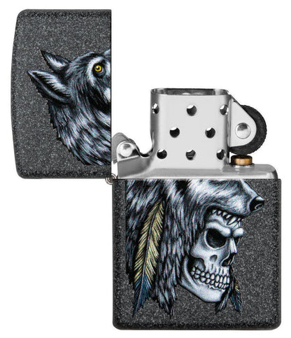 Запальничка Zippo 211 Wolf Skull Feather Design