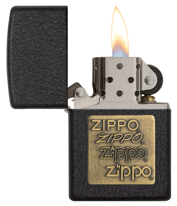 Запальничка Zippo Brass Emblem Black Crackle