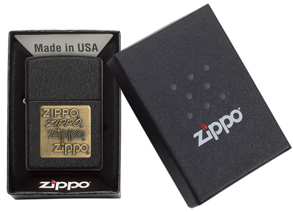 Запальничка Zippo Brass Emblem Black Crackle