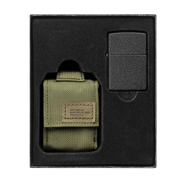 Набір Запальничка+ Чохол Zippo 236 Blk Crackle Ltr Tactical Pouch Od Green Gs
