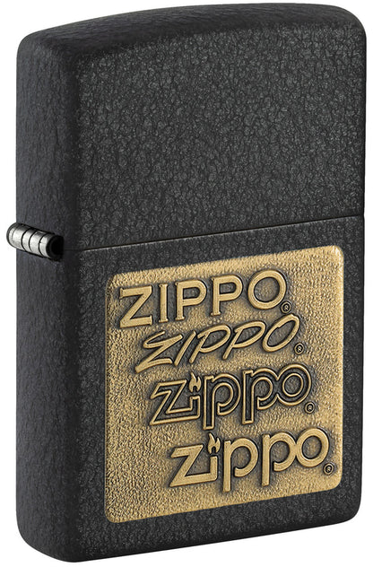 Запальничка Zippo Brass Emblem Black Crackle